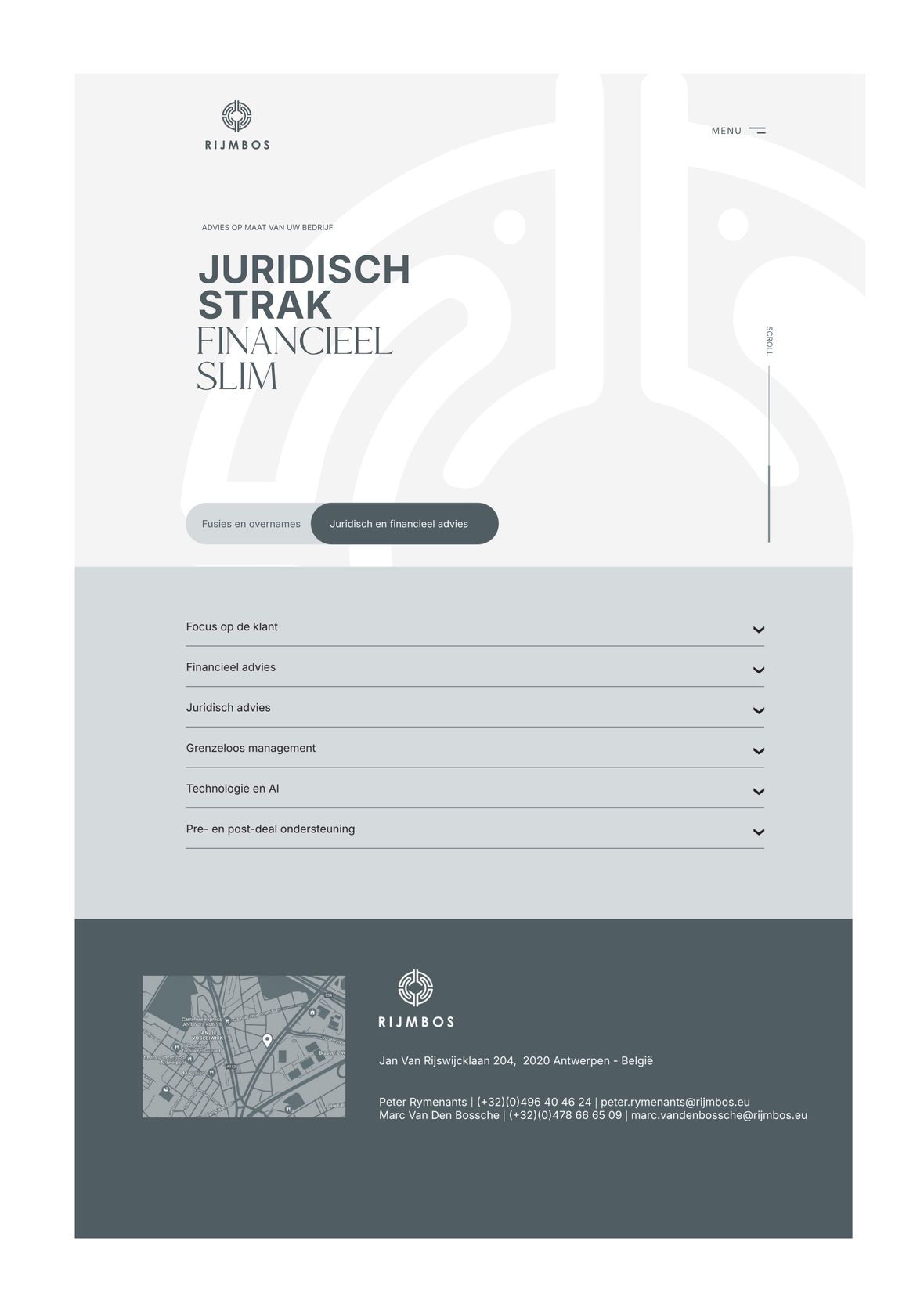 Het nieuwe ontwerpvoorstel voor de homepage van Rijmbos, volledige pagina