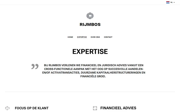 Huidige website Expertise